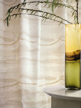 ASO - Embroidered solid-color fabric for curtains by CASAMANCE - view 3