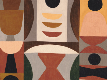 ATELIER SUD - Linen fabric for curtains with graphic pattern by CASAMANCE - view 2