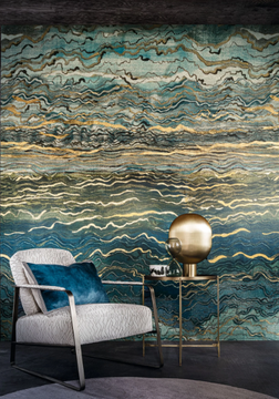 AZURITE - Motif panoramic washable nonwoven wallpaper by CASAMANCE - view 3