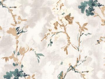 CERISIERS - Washable linen fabric with floral pattern by CASAMANCE - view 2