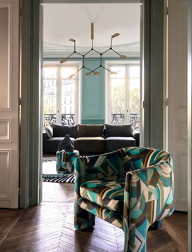 CONVEXE - Washable velvet fabric with graphic pattern by CASAMANCE - view 3