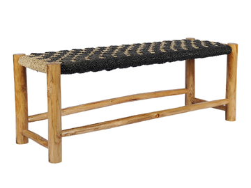 SAUVAGE - Teak and synthetic rope garden bench by CBdesign - view 2