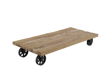 SARABAN - Rectangular teak garden side table with castors by CBdesign - view 2