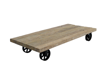 SARABAN - Rectangular teak garden side table with castors by CBdesign - view 3