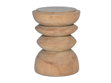 BREAKE - Low stool / round wooden garden side table by CBdesign - view 2