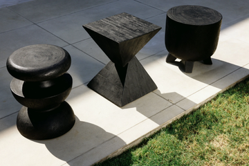 BREAKE - Low stool / square teak garden side table by CBdesign - view 3