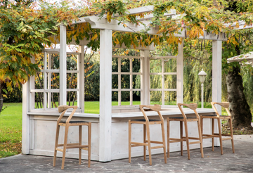 KIM - High teak barstool with back by CBdesign - view 3
