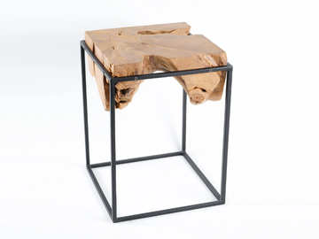 RUSTIC - Square teak garden side table by CBdesign - view 2
