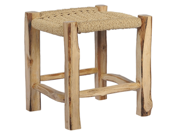 FLINSTONE - Teak and synthetic rope garden stool with footrest by CBdesign - view 2