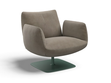 JALIS - Leather armchair with armrests by Cor - view 2