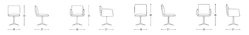 JALIS - With 4-spoke base fabric chair with armrests by Cor - view 3