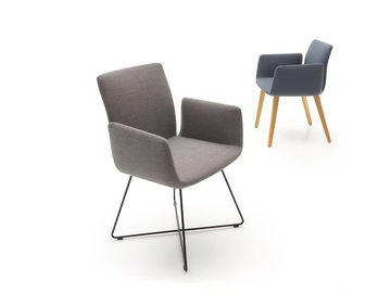 JALIS - Leather restaurant chair with armrests by Cor - view 3
