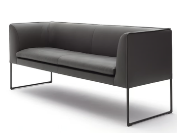 MELL - Upholstered leather bench with back by Cor - view 3