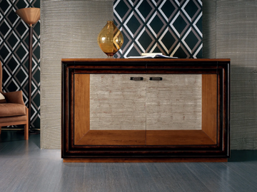 ÉTOILE DAY - Silver leaf sideboard with doors with drawers by Cantiero - view 2