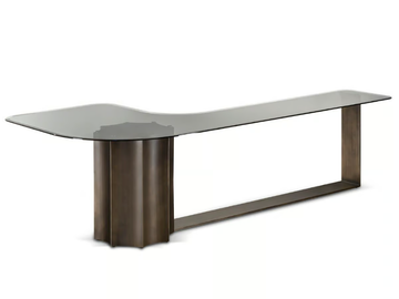 FLORIO - Glass and steel side table by Cantori - view 2
