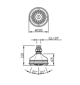 COLONIAL 5 24910-CR - Rain shower with arm by Carimali - view 3