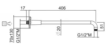 TONDO 20020C35-SUP-CR - Wall-mounted shower arm by Carimali - view 3