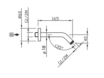 COLONIAL 20090C15/A-CR/20090C20/A-CR - Wall-mounted shower arm by Carimali - view 3