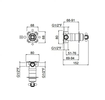COLONIAL 21806EST-CR - 3 ways diverter for shower by Carimali - view 3