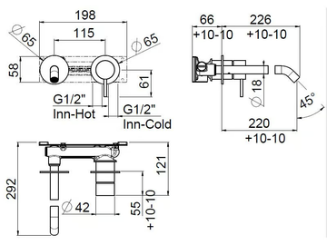 NAVIS 0-NVS2701EST-316 - Wall-mounted stainless steel washbasin mixer by Carimali - view 3