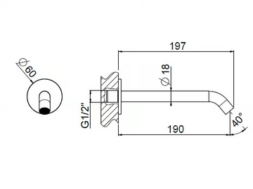 NAVIS 0-NVS2900-316 - Wall-mounted stainless steel sink spout by Carimali - view 3
