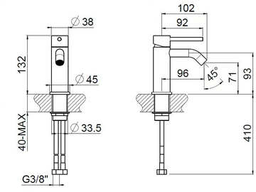 NAVIS 0-NVS3701-316 - Countertop 1 hole stainless steel bidet mixer by Carimali - view 3