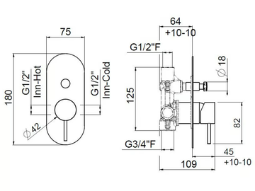 NAVIS 0-NVS4701EST-316 - Single handle Recessed stainless steel shower mixer by Carimali - view 3