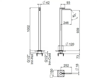 NAVIS 0-NVS7301EST-316 - Floor standing stainless steel washbasin mixer with diverter by Carimali - view 3