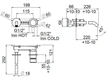 RACE 0-RCE2701EST-CR - Wall-mounted washbasin mixer by Carimali - view 3