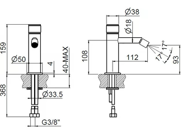 RACE 0-RCE3701-CR / 0-RCE3702-CR - Countertop 1 hole bidet mixer by Carimali - view 3