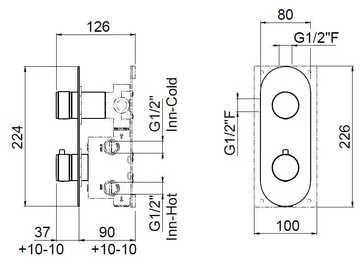 RACE 0-RCE4101EST-CR / 0-RCE4102EST-CR - Recessed thermostatic shower mixer by Carimali - view 3
