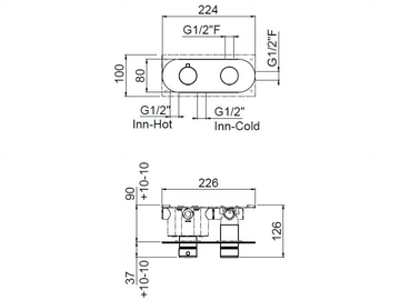 RACE 0-RCE4101EST/O-CR / 0-RCE4102EST/O-CR - Thermostatic Recessed shower mixer by Carimali - view 3