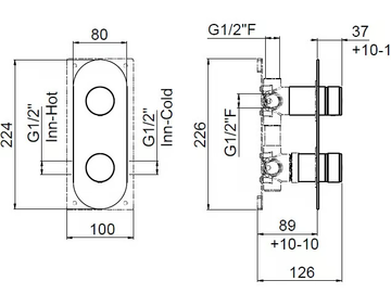 RACE 0-RCE4301EST-CR / 0-RCE4302EST-CR - Recessed shower mixer by Carimali - view 3