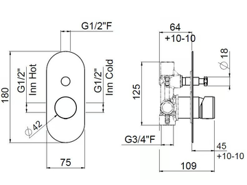 RACE 0-RCE4701EST-CR - Recessed shower mixer by Carimali - view 3