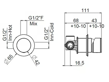 RACE 0-RCE4700EST-CR - Recessed single handle shower mixer by Carimali - view 3