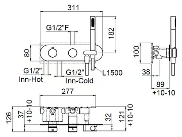 RACE 0-RCE5101EST-CR / 0-RCE5102EST-CR - Thermostatic Recessed shower mixer with hand shower by Carimali - view 3