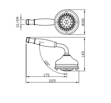 DOCCIA COLONIAL 5 - 5-spray brass handshower by Carimali - view 3