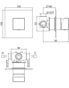 ILQUADRO 0-IQD4700EST-CR - Recessed single handle shower mixer by Carimali - view 3