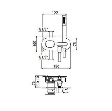 ILTONDO 0-ITD5701EST-CR - Single handle brass shower mixer with hand shower by Carimali - view 3
