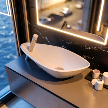PEARL SCULL 0-SCL1702/V-CR - Countertop Corian® washbasin by Carimali - view 3