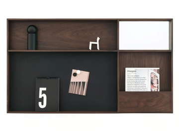 ARCA LARGE - Magnetic walnut dry erase board by Case - view 3