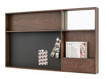 ARCA LARGE - Magnetic walnut dry erase board by Case - view 2