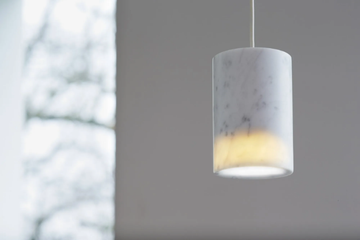 SOLID CYLINDRICAL - LED dimmable Carrara marble pendant lamp by Case - view 3