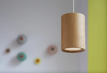 SOLID CYLINDRICAL - LED dimmable oak pendant lamp by Case - view 3