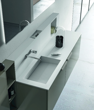 CARTABIANCA - Single wall-mounted vanity unit with mirror by Cerasa - view 3