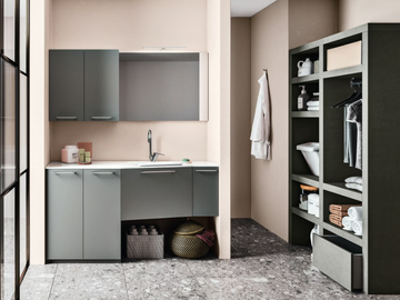 REGOLA COMP.8 - Sectional wooden laundry room cabinet by Cerasa - view 2
