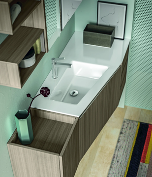 SEGNO - Wall-mounted melamine-faced chipboard vanity unit with drawers by Cerasa - view 3