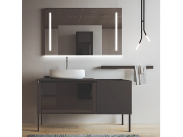 SEGNO - Floor-standing melamine-faced chipboard vanity unit with doors by Cerasa - view 2