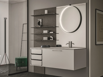 CARTABIANCA - Single laminate vanity unit with drawers by Cerasa - view 2