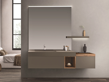 CARTABIANCA - Wall-mounted vanity unit with drawers with mirror by Cerasa - view 2